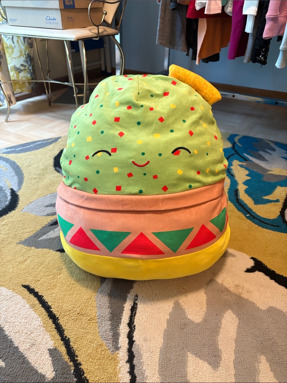 Squishmallows Green, Yellow & Pink Taco Plush with Confetti Dots